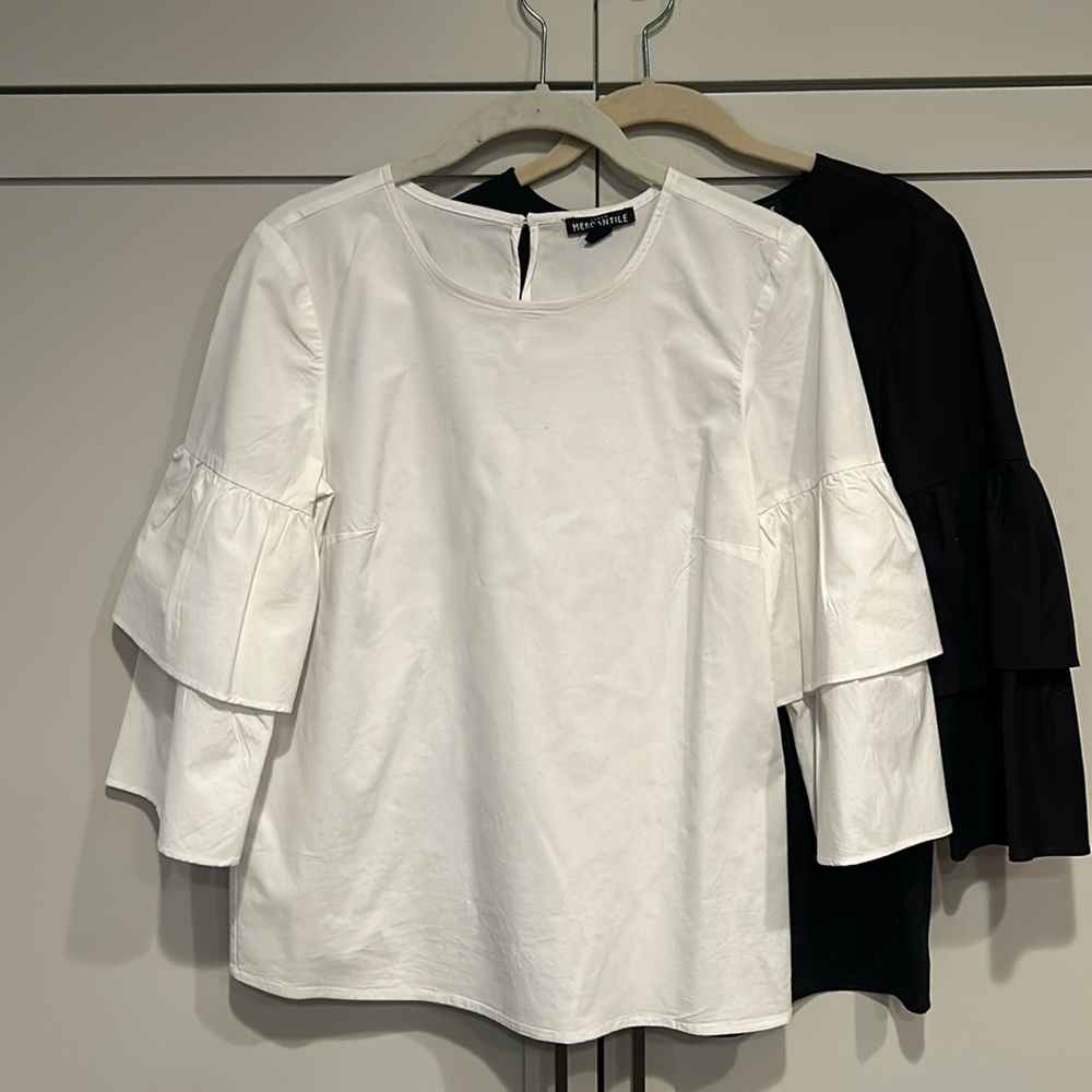 J Crew Ruffle Sleeve Tops (2)
